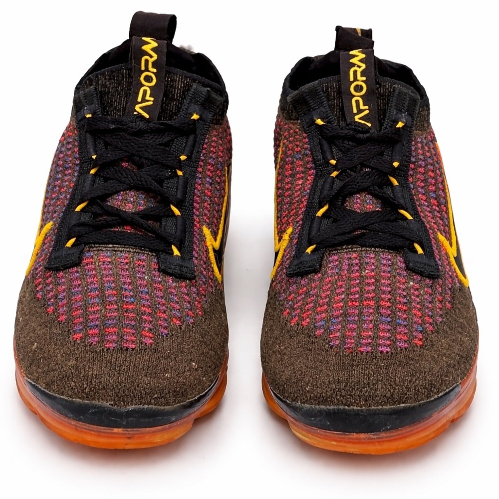 Nike‎ Air VaporMax Flyknit Multicolor Black Yellow GS Size 4Y Shoes - Picture 3 of 9